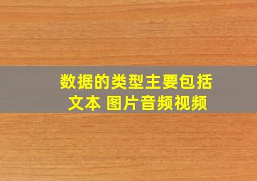 数据的类型主要包括 文本 图片音频视频